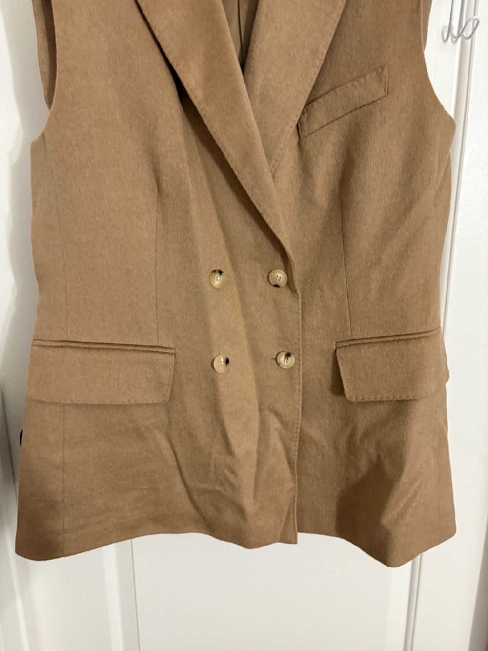 Max Mara Brown Tan Camel Hair Double Breasted Vest Women’s US 12 Made in Italy - Picture 3 of 5
